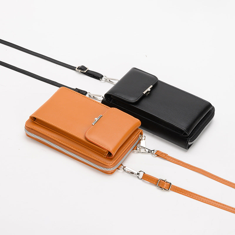Fashion Large Capacity Mobile Phone Bags Women Small Zipper Crossbody Shoulder Bag Long Wallet - myETYN