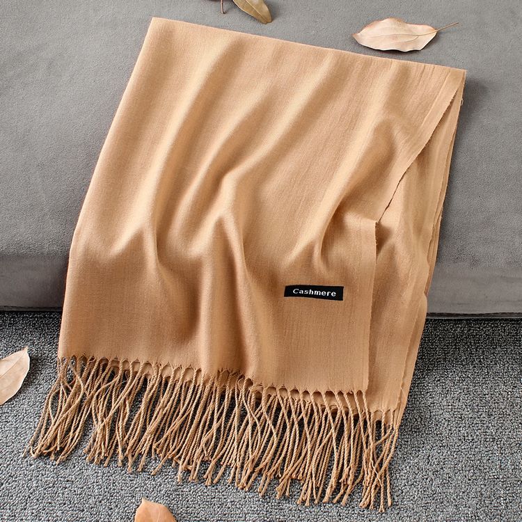 Fashion Simple Solid Color Tassel Scarf Shawl - myETYN