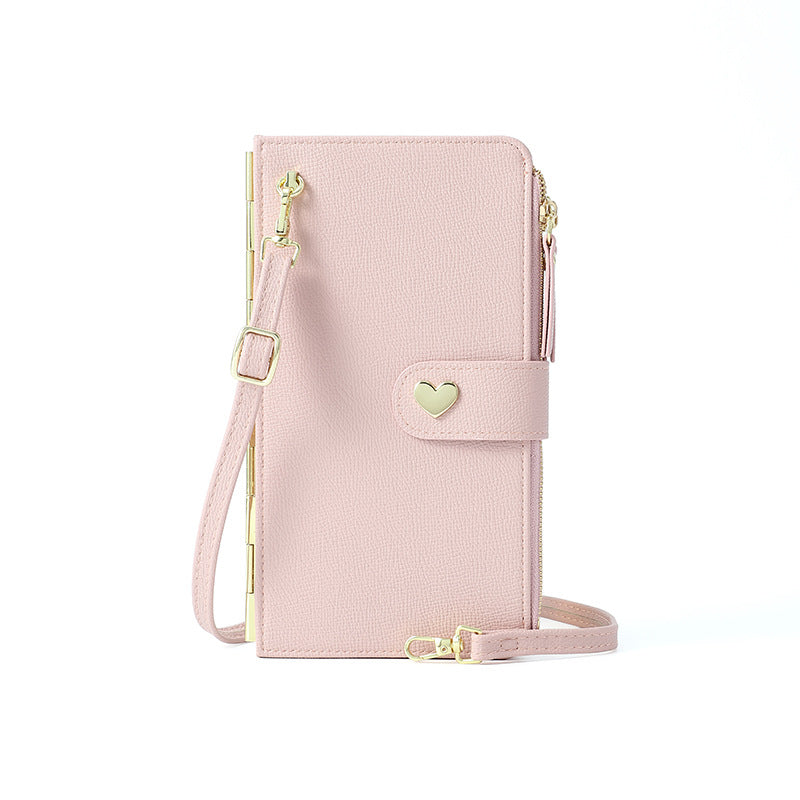 Mobile Phone Bags With Transparent Touch Screen Love Buckle Long Wallet Women Multifunctional Crossbody Shoulder Bag - myETYN