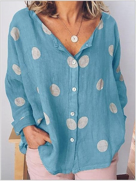 Women's Polkadot Cardigan Fashion Printed Shirt