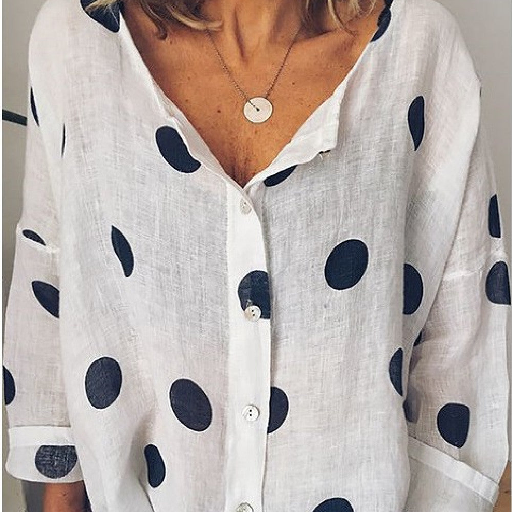 Women's Polkadot Cardigan Fashion Printed Shirt