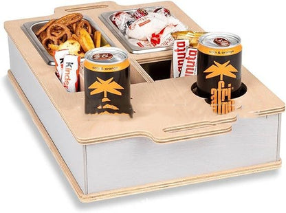 Natural Sofa Butler Snack Drinks Placed Wooden Box - myETYN