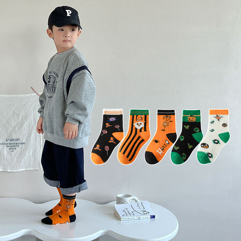 Children's Fashion Simple Halloween Tube Socks