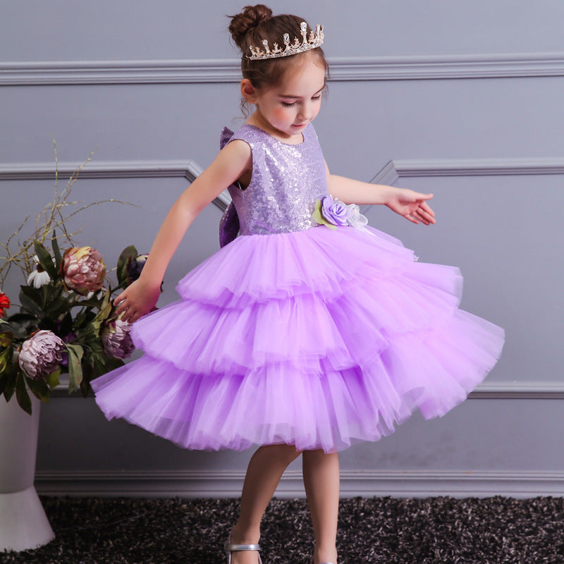 European And American Backless Cake Princess Dress