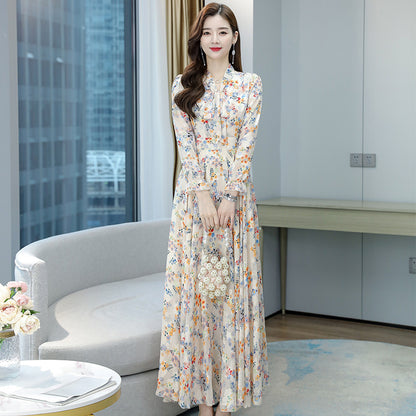 Elegant Slim Fit Below The Knee Bow V-neck Jacquard Maxi Dress