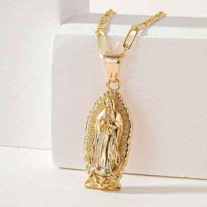 Personalized Colorful Zircon Madonna Necklace – Light Luxury Fashion Jewelry