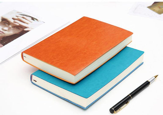 A5 Soft Leather Notebook Simple Thick B5 Large Office Meeting Notepad Creative Custom Pure Color Soft Copy myETYN