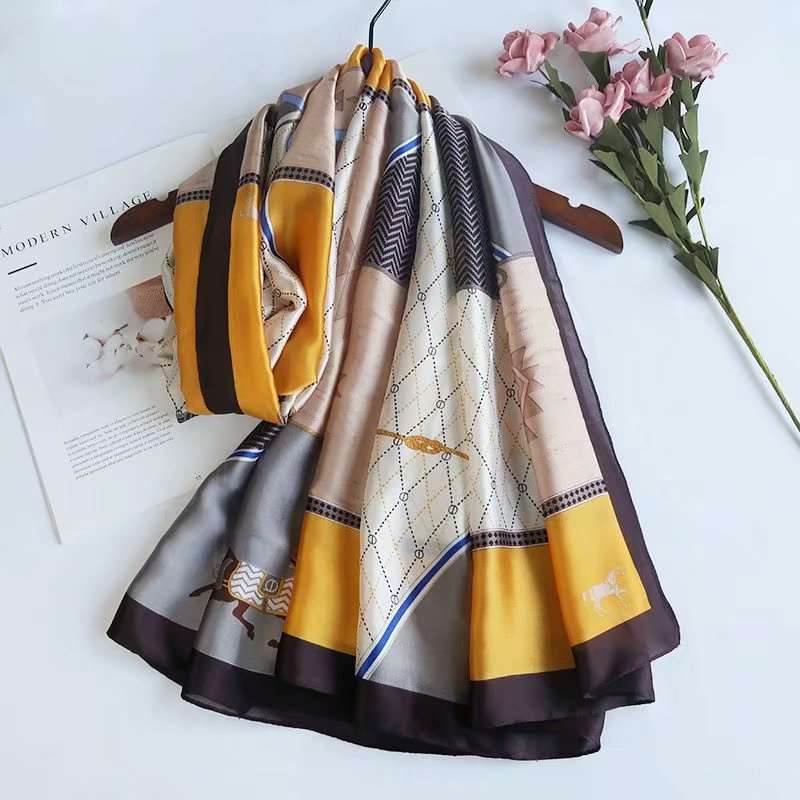 All-in-one Sunscreen Shawl Travel Silk Scarf Women's Beach Towel myETYN