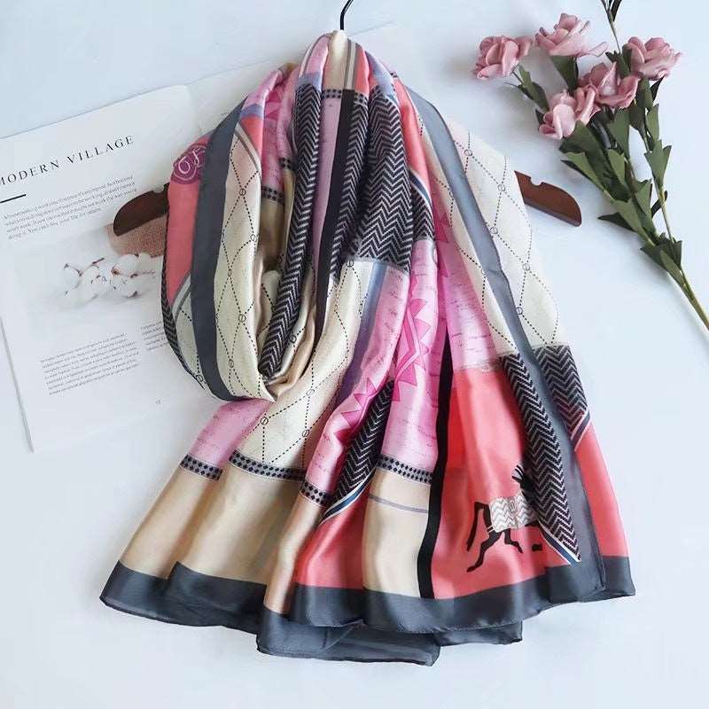 All-in-one Sunscreen Shawl Travel Silk Scarf Women's Beach Towel myETYN