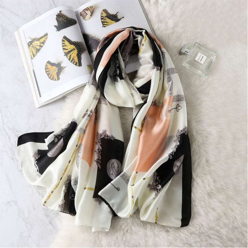 All-in-one Sunscreen Shawl Travel Silk Scarf Women's Beach Towel myETYN