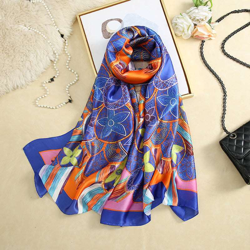 All-in-one Sunscreen Shawl Travel Silk Scarf Women's Beach Towel myETYN