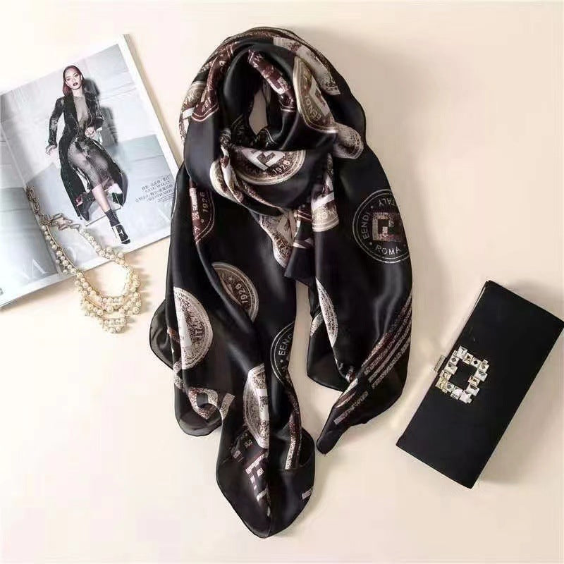 All-in-one Sunscreen Shawl Travel Silk Scarf Women's Beach Towel myETYN