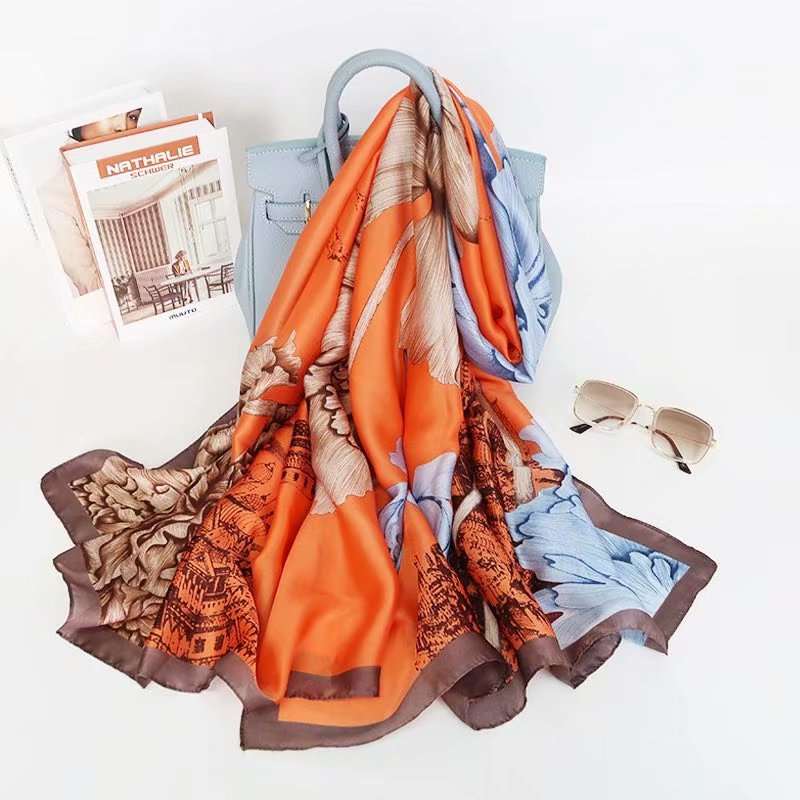 All-in-one Sunscreen Shawl Travel Silk Scarf Women's Beach Towel myETYN