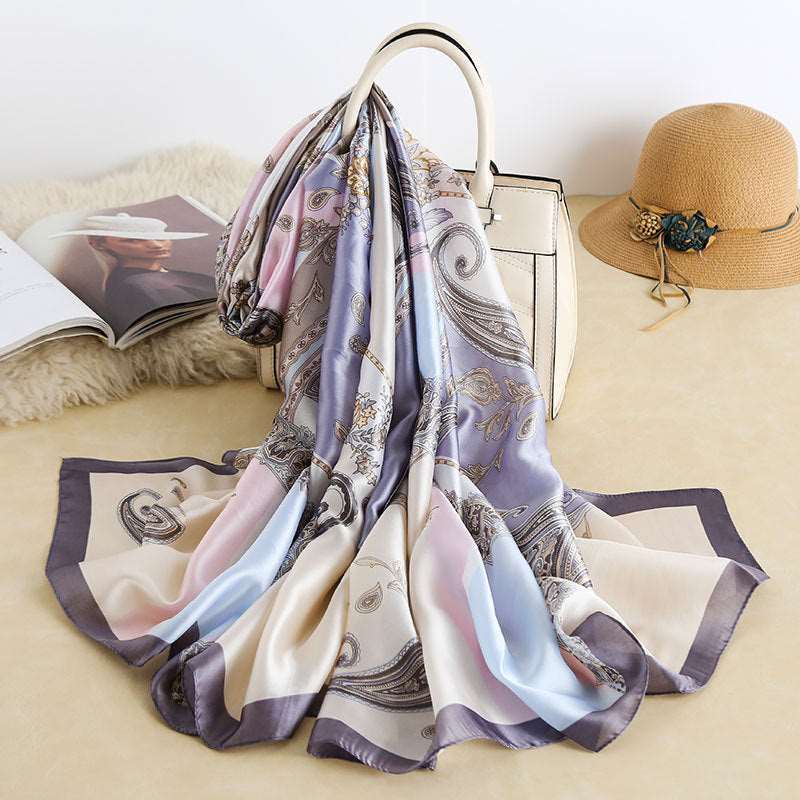 All-in-one Sunscreen Shawl Travel Silk Scarf Women's Beach Towel myETYN