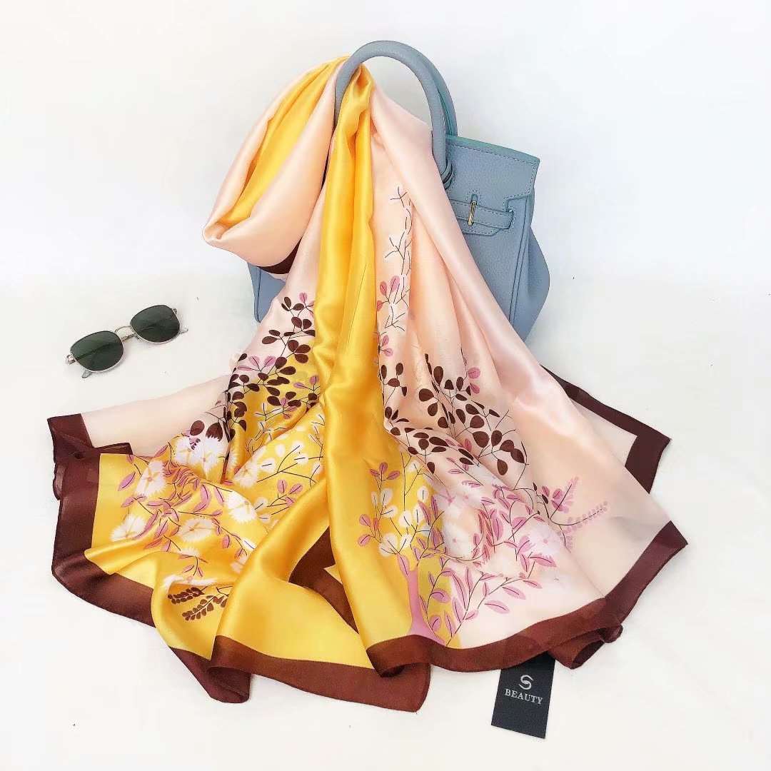 All-in-one Sunscreen Shawl Travel Silk Scarf Women's Beach Towel myETYN