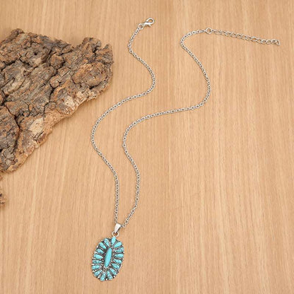 Artificial Turquoise Pendant Alloy Necklace myETYN