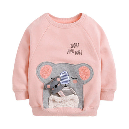 Autumn And Winter Cartoon Girls Sweater Long-sleeved Round Neck Children's Sweater myETYN