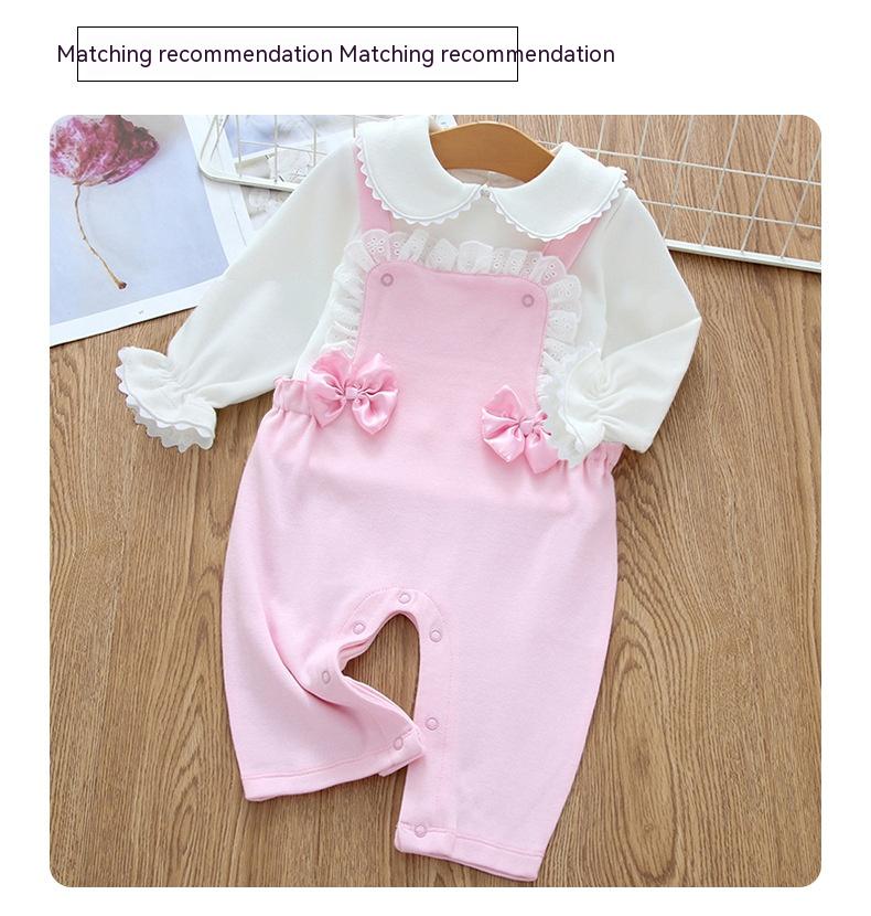 Baby Fleece-lined Long-sleeved Bottoming Shirt Lace Doll Collar Beige T-shirt Autumn And Winter myETYN