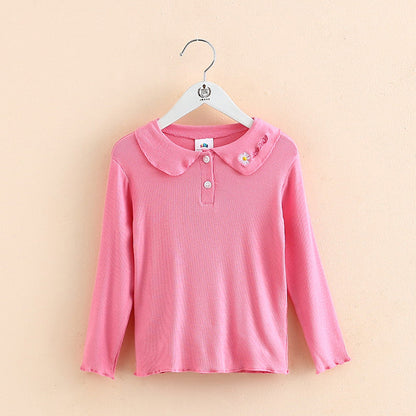 Baby Girl Doll Collar Long Sleeve T-shirt Top myETYN