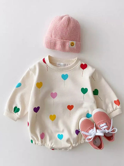 Baby Wrapping Clothes Korean Style Love Print Romper myETYN