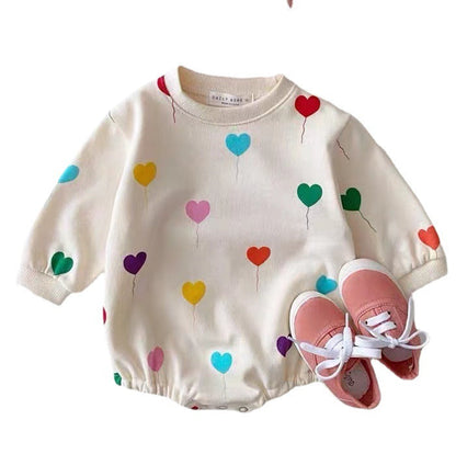 Baby Wrapping Clothes Korean Style Love Print Romper myETYN