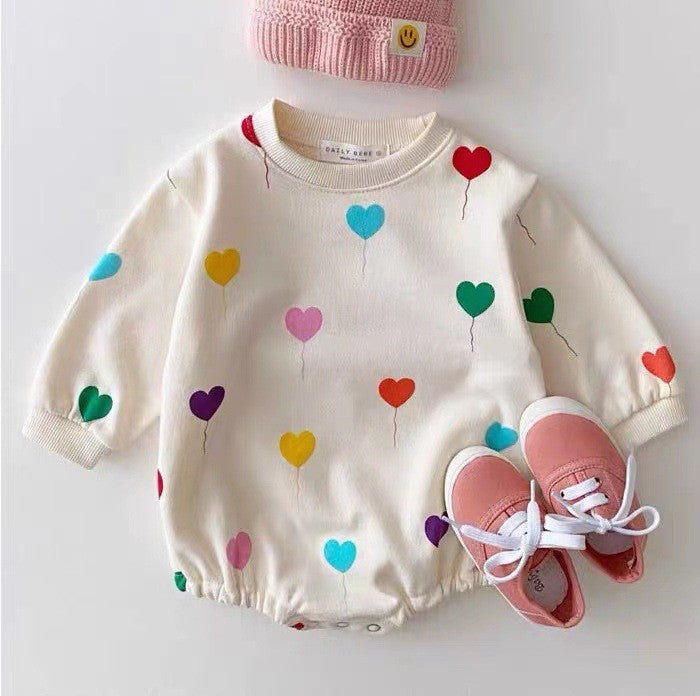 Baby Wrapping Clothes Korean Style Love Print Romper myETYN