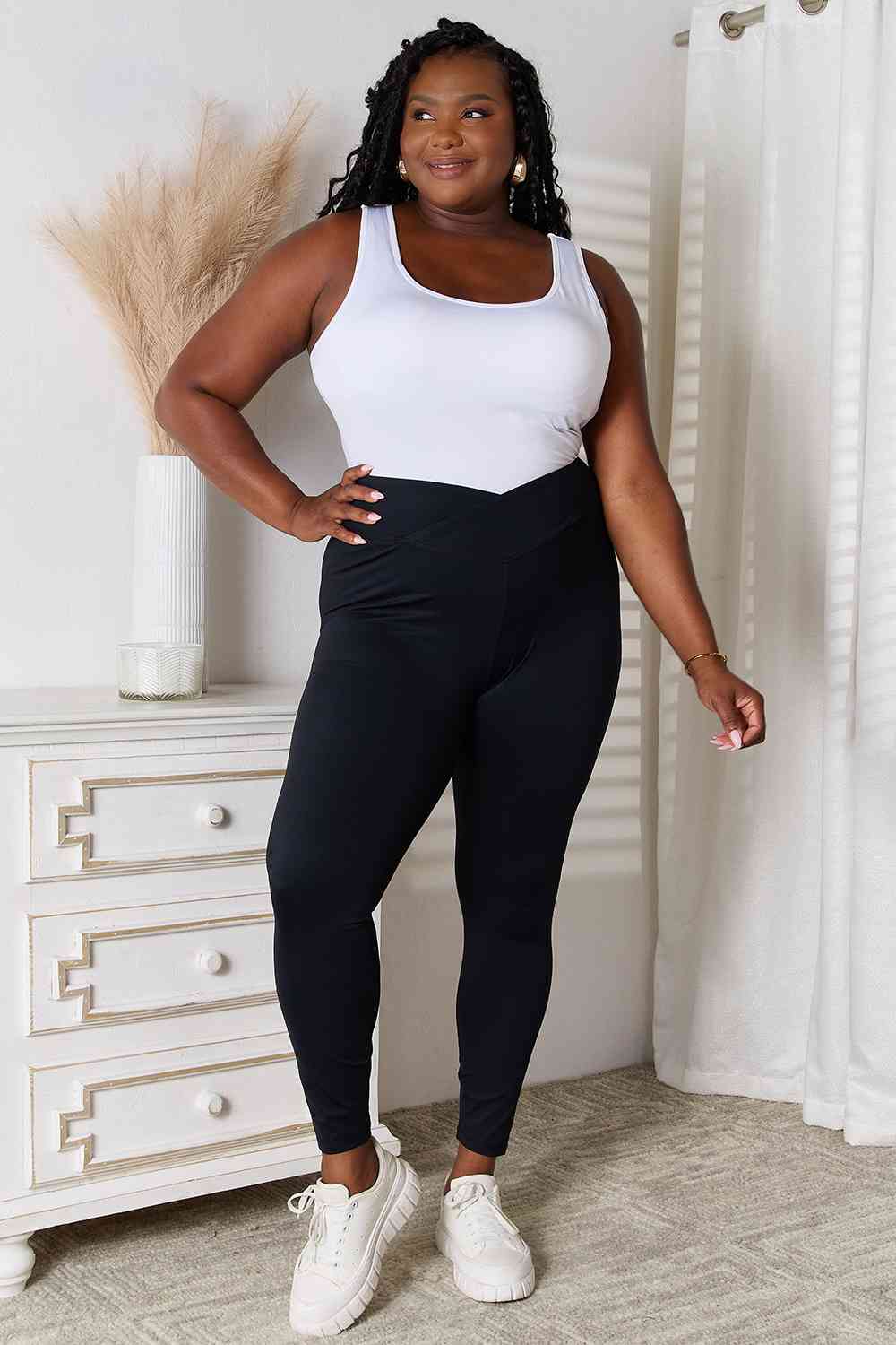 Basic Bae V-Waistband Sports Leggings myETYN