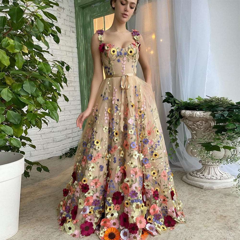 Bohemian Off Shoulder A Line Prom Dress myETYN