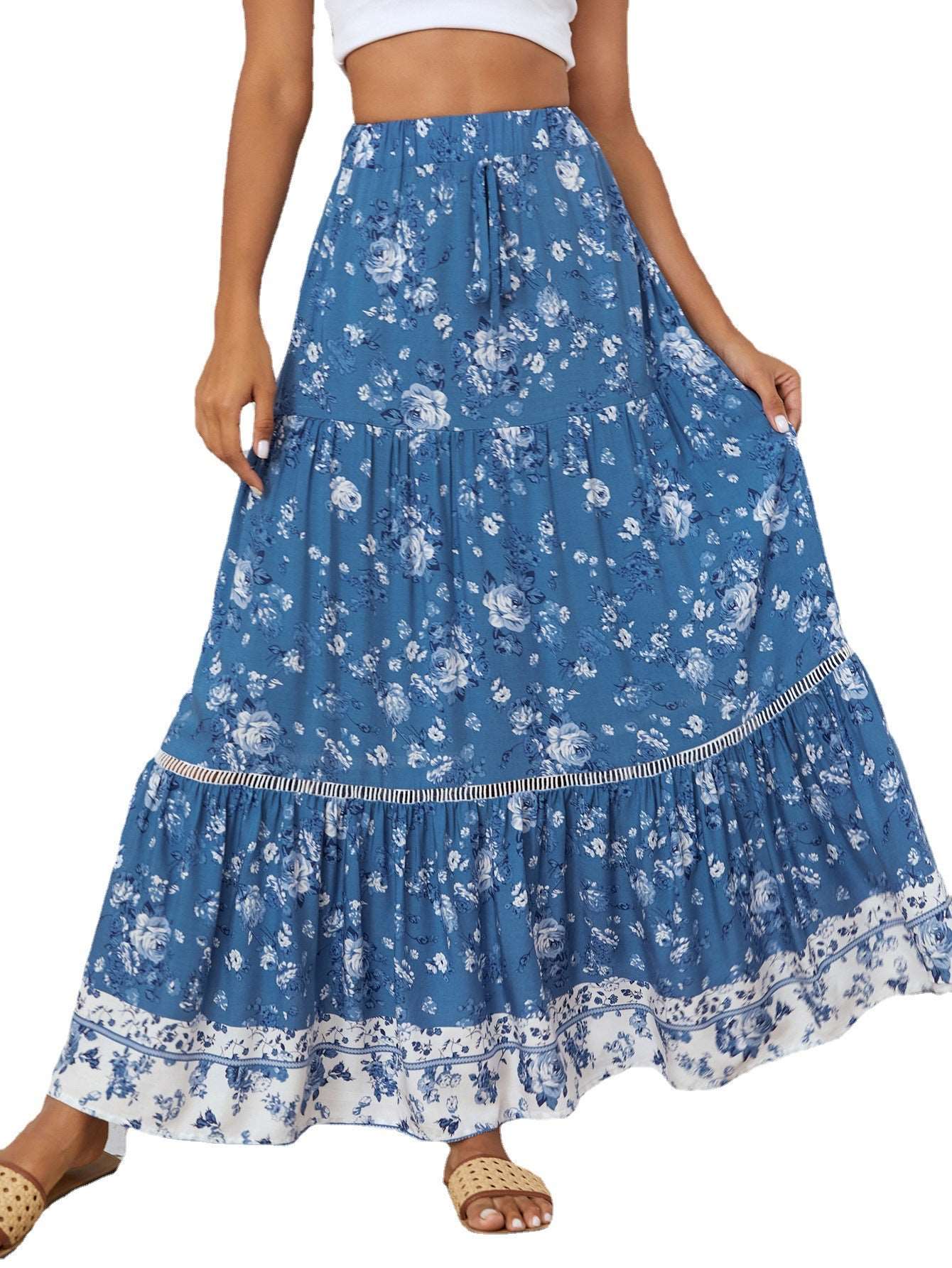 Bohemian Vacation Skirt Ruffled Big Hem Skirt myETYN