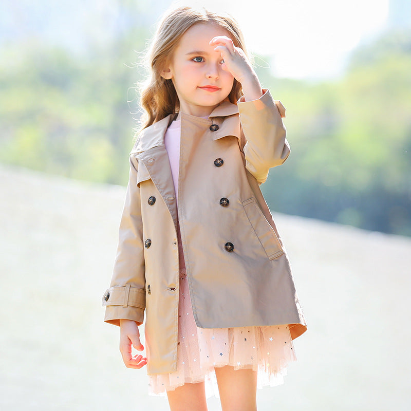 British mid-length girls' trench coat myETYN