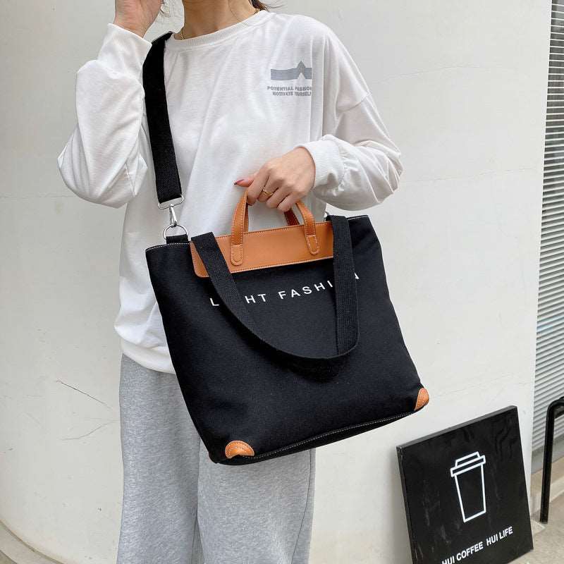 Canvas Shoulder Bag Women Ins Fashion Messenger Crossbody Bags Large Capacity Totes Handbag myETYN