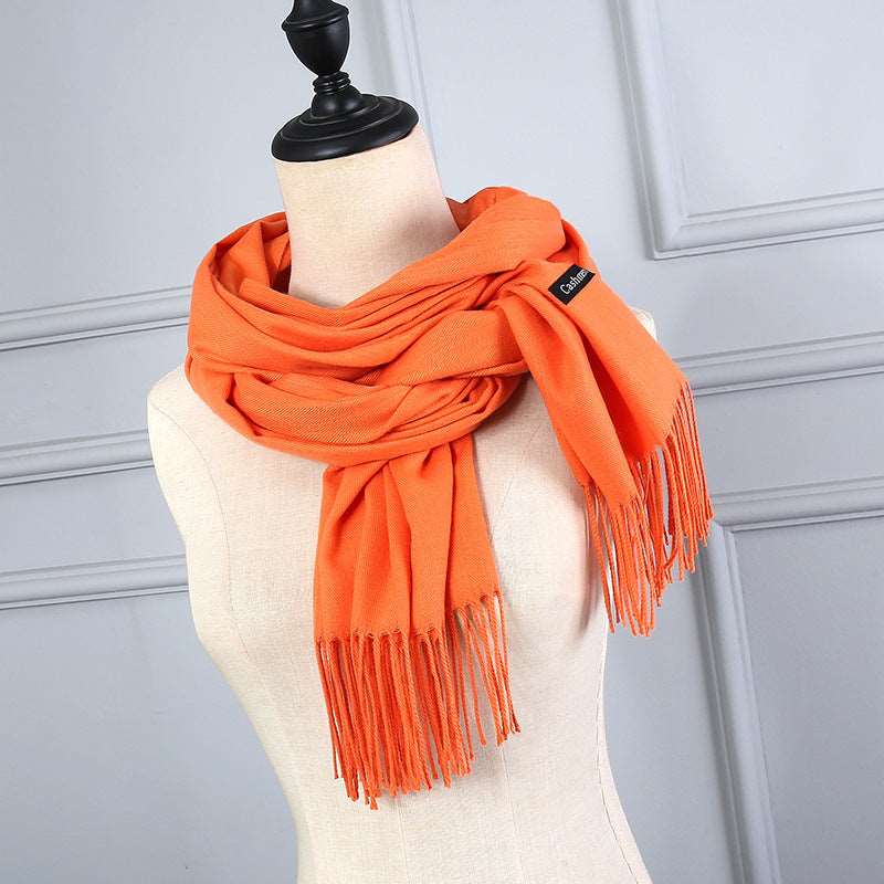 Cashmere Korean Solid Color Scarf myETYN