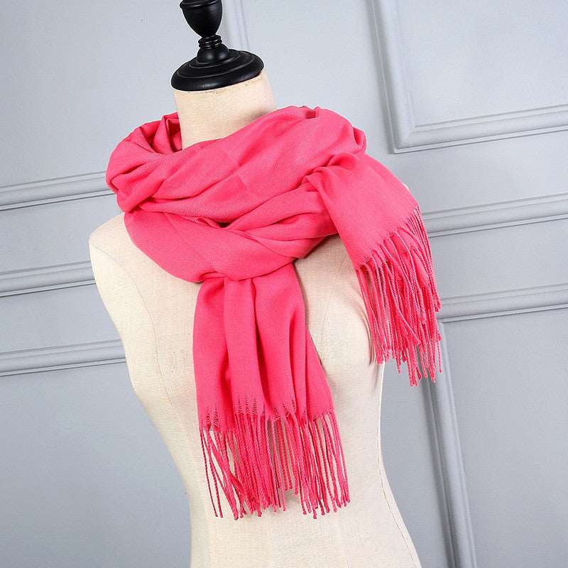 Cashmere Korean Solid Color Scarf myETYN