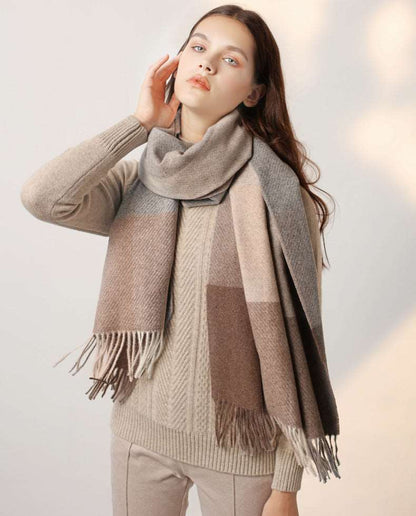 Cashmere warm plaid shawl myETYN