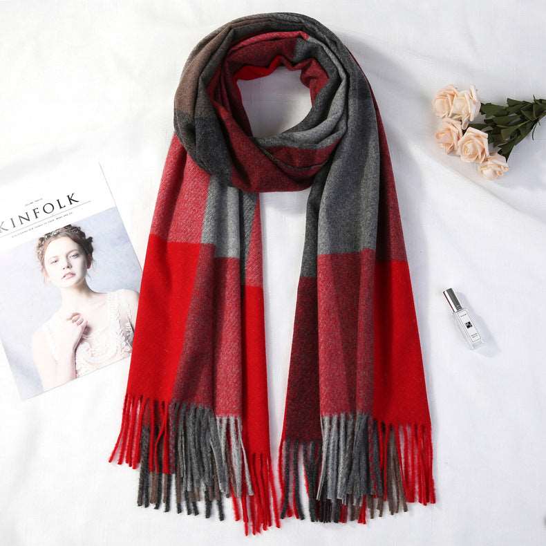 Cashmere warm plaid shawl myETYN