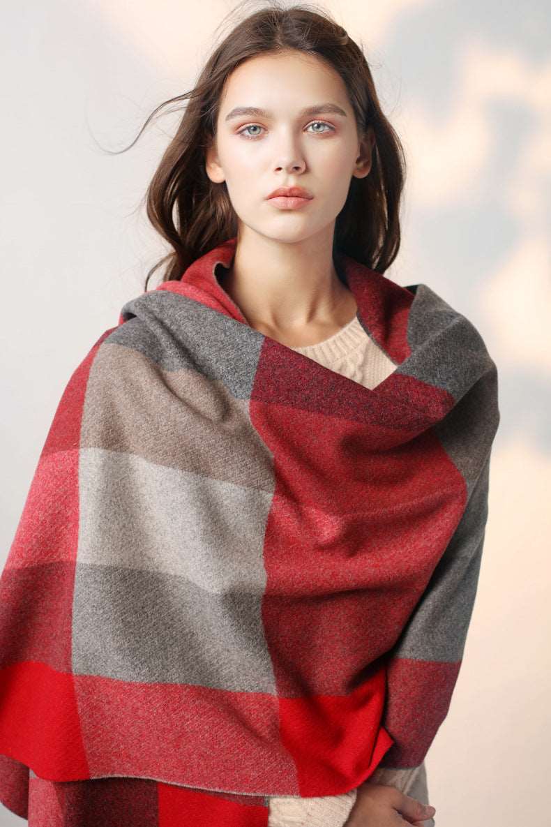 Cashmere warm plaid shawl myETYN