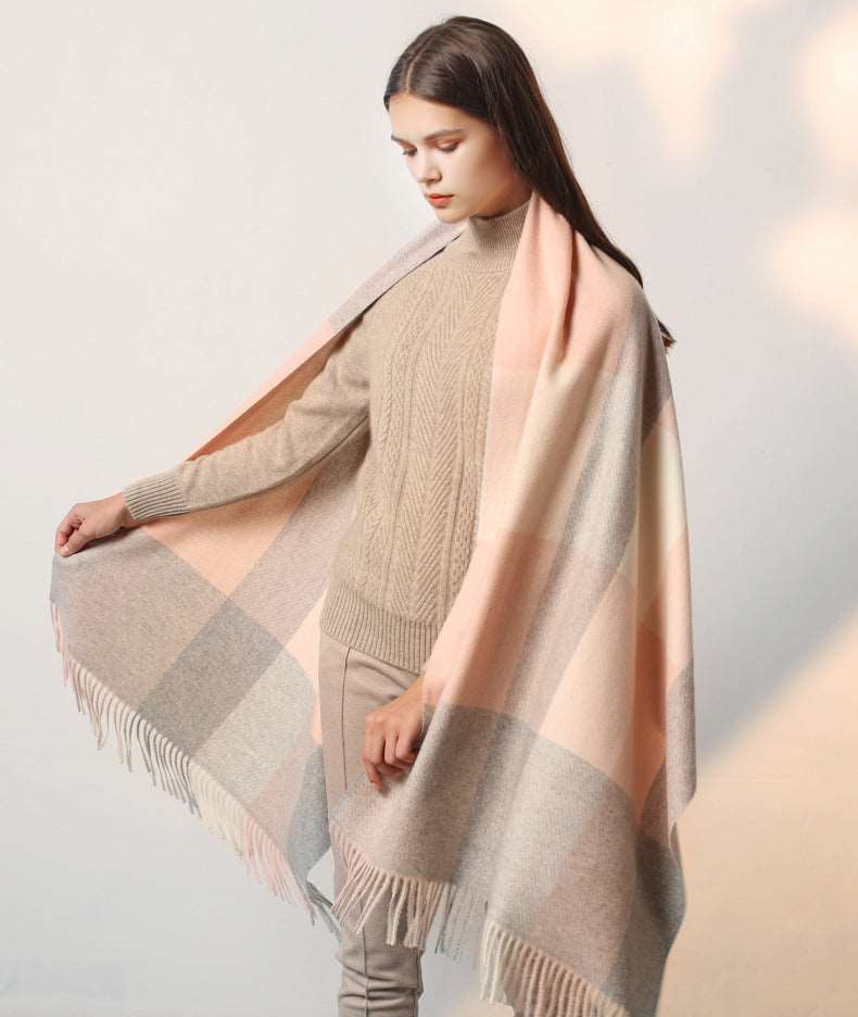 Cashmere warm plaid shawl myETYN