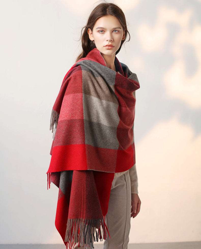 Cashmere warm plaid shawl myETYN