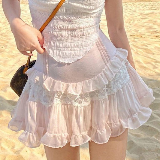 Chic Chiffon Light Pink Skirt myETYN