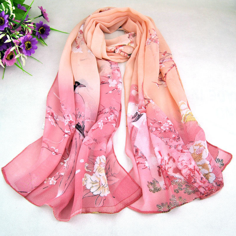 Chiffon Printed Chiffon Scarf For Women myETYN