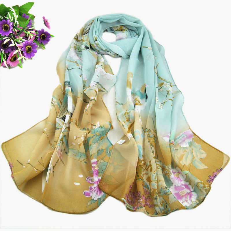 Chiffon Printed Chiffon Scarf For Women myETYN