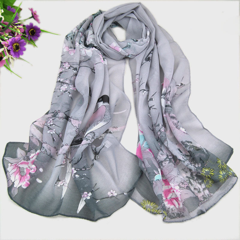 Chiffon Printed Chiffon Scarf For Women myETYN