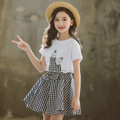 Children's Korean Fashion Big Boy Western Style Short-sleeved Two-piece Summer Suit Trendy myETYN