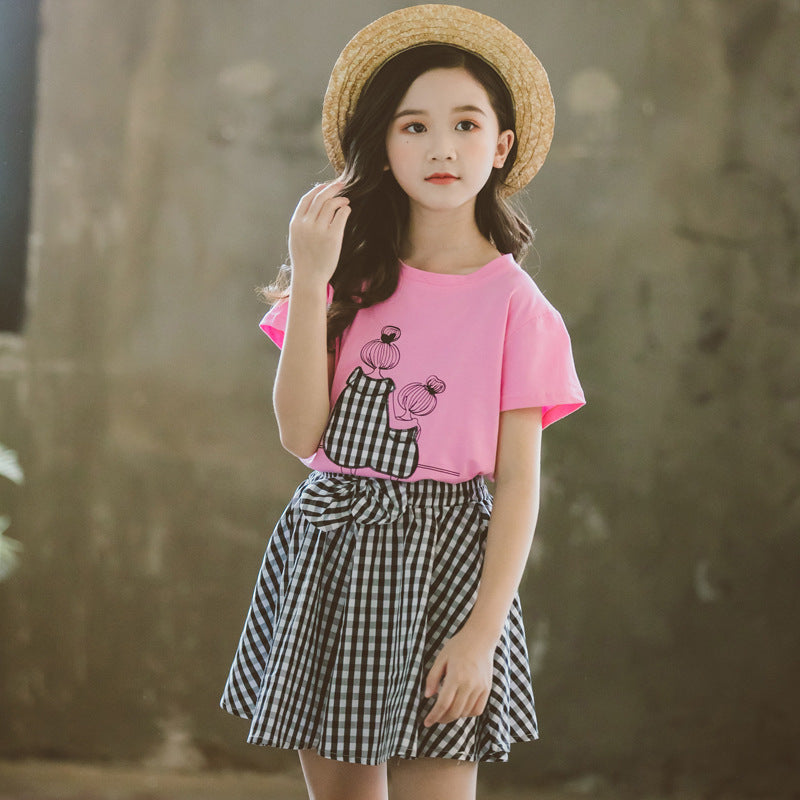 Children's Korean Fashion Big Boy Western Style Short-sleeved Two-piece Summer Suit Trendy myETYN