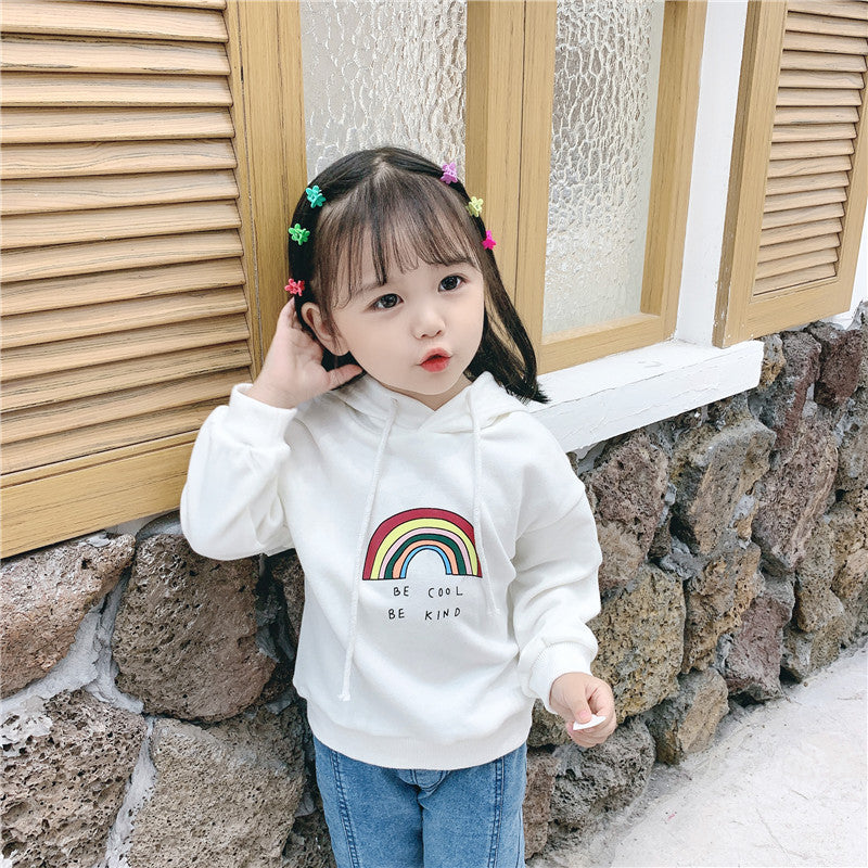 Children's Rainbow Hooded Sweater Bottoming Shirt Hoodie myETYN