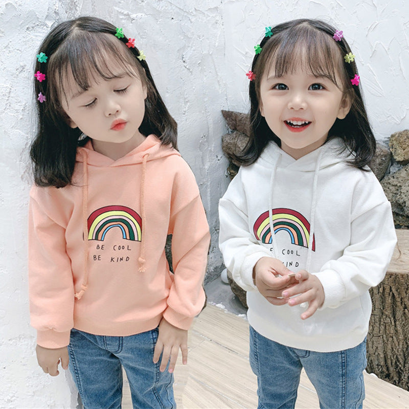 Children's Rainbow Hooded Sweater Bottoming Shirt Hoodie myETYN