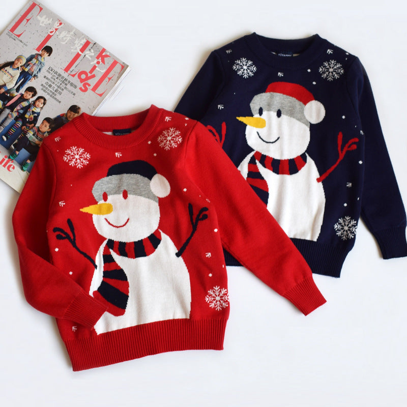 Christmas Snowman Pullover bottomed T-shirt for Children myETYN