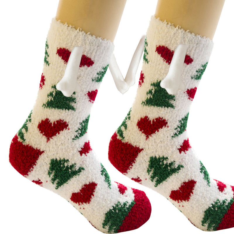 Christmas Supplies Coral Fleece Tube Socks Warm Slipper Bed Socks Winter Soft Warm Slipper myETYN