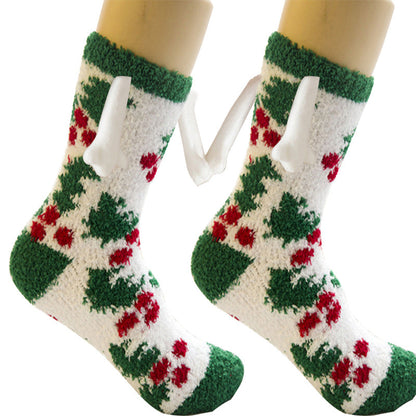 Christmas Supplies Coral Fleece Tube Socks Warm Slipper Bed Socks Winter Soft Warm Slipper myETYN