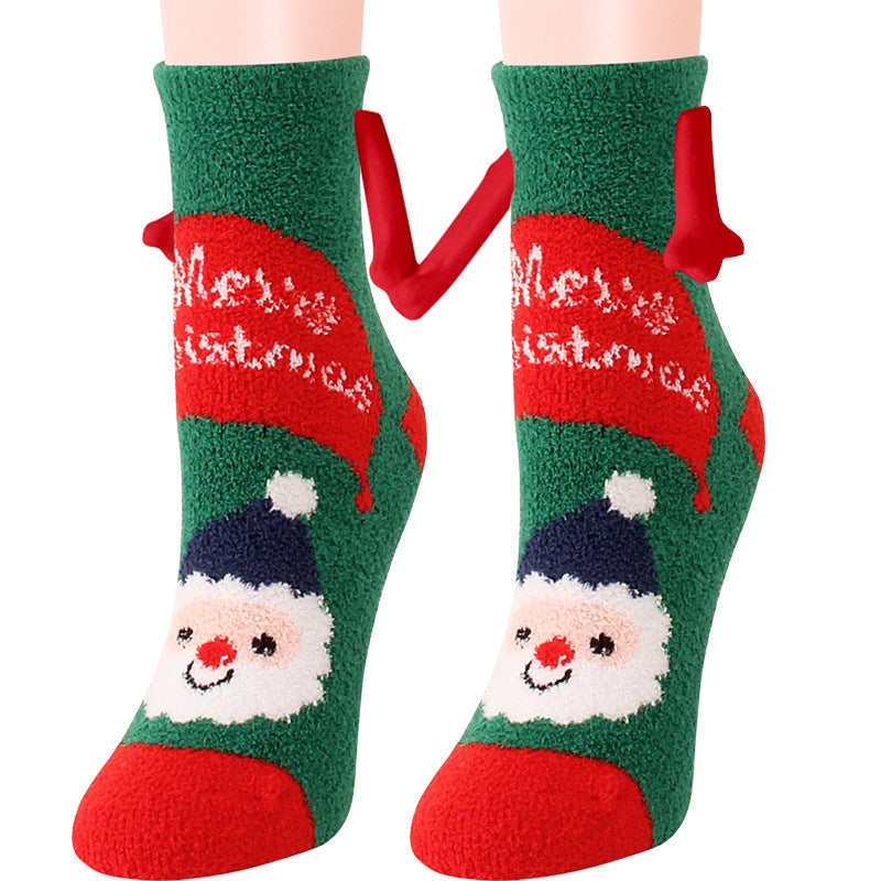 Christmas Supplies Coral Fleece Tube Socks Warm Slipper Bed Socks Winter Soft Warm Slipper myETYN